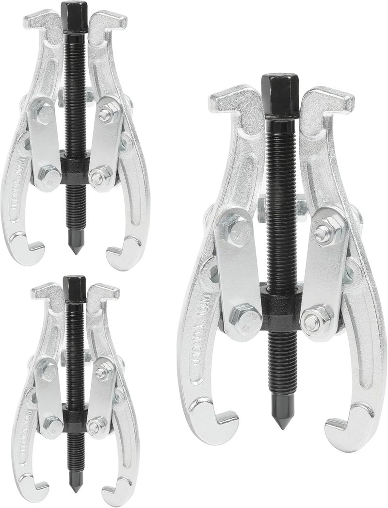 RACOONA Gear Puller,Heavy Duty Pulley Puller,Car Accessories 3 Jaw Gear Bearing Flywheel Pulley Removal Tool,Gear Removal Tool Gear Puller Set,3" 4" 6" 3 Jaw Puller Kit for Slide Gears,Pulley,Flywheel - Image 1